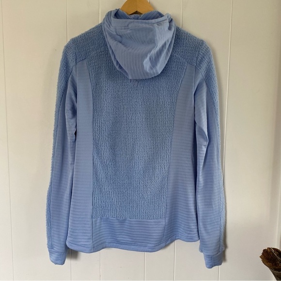 NORRONA Falketind Alpha120 Zip Hood Sherpa Fleece Fuzzy Pastel Blue Norway - Picture 10 of 16